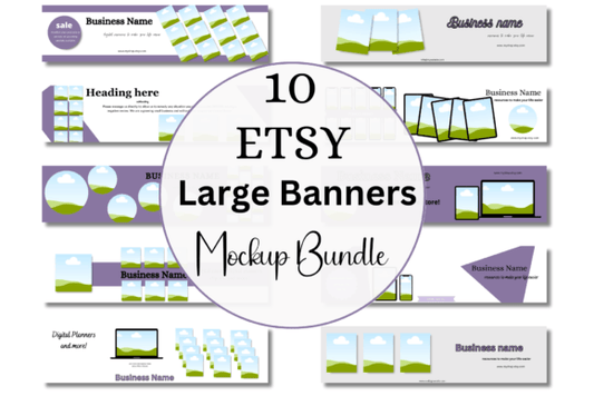 10 Large Etsy Banner Mockup Templates