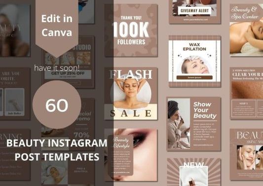 MRV Templates - 60 Beauty Social Media Canva Templates