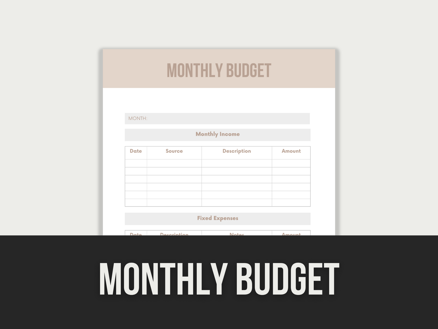 monthly budget