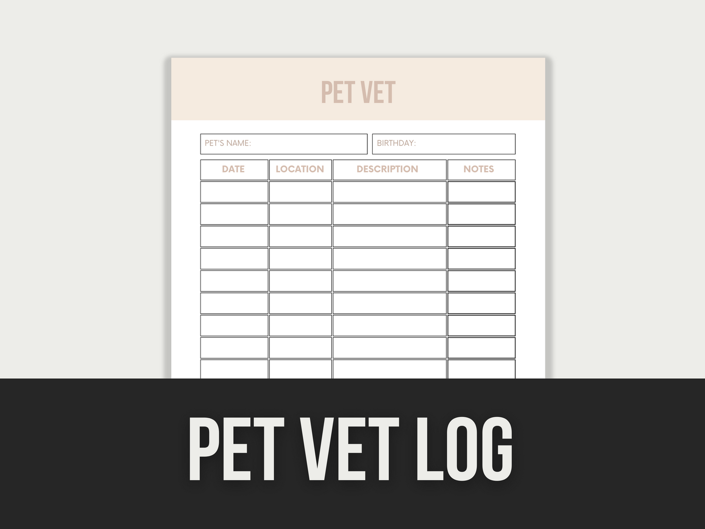 pet vet log