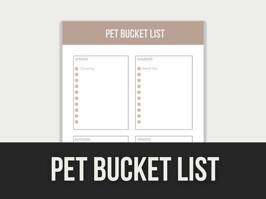 pet bucket list