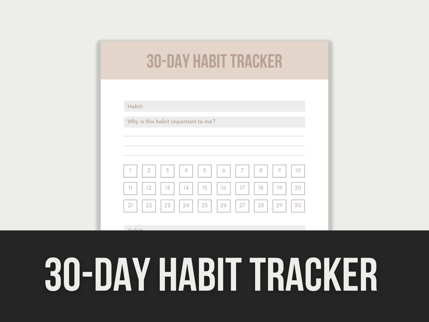 30 day habit tracker