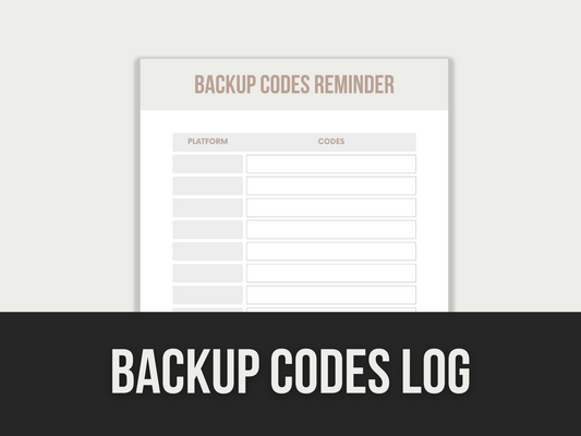 backup codes log