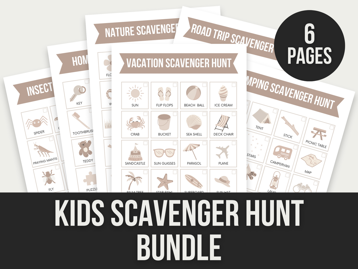 kids scavenger hunt bundle