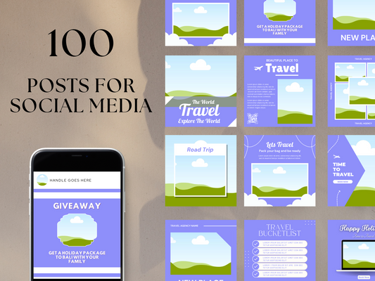 110 Travel Social Media Canva Templates