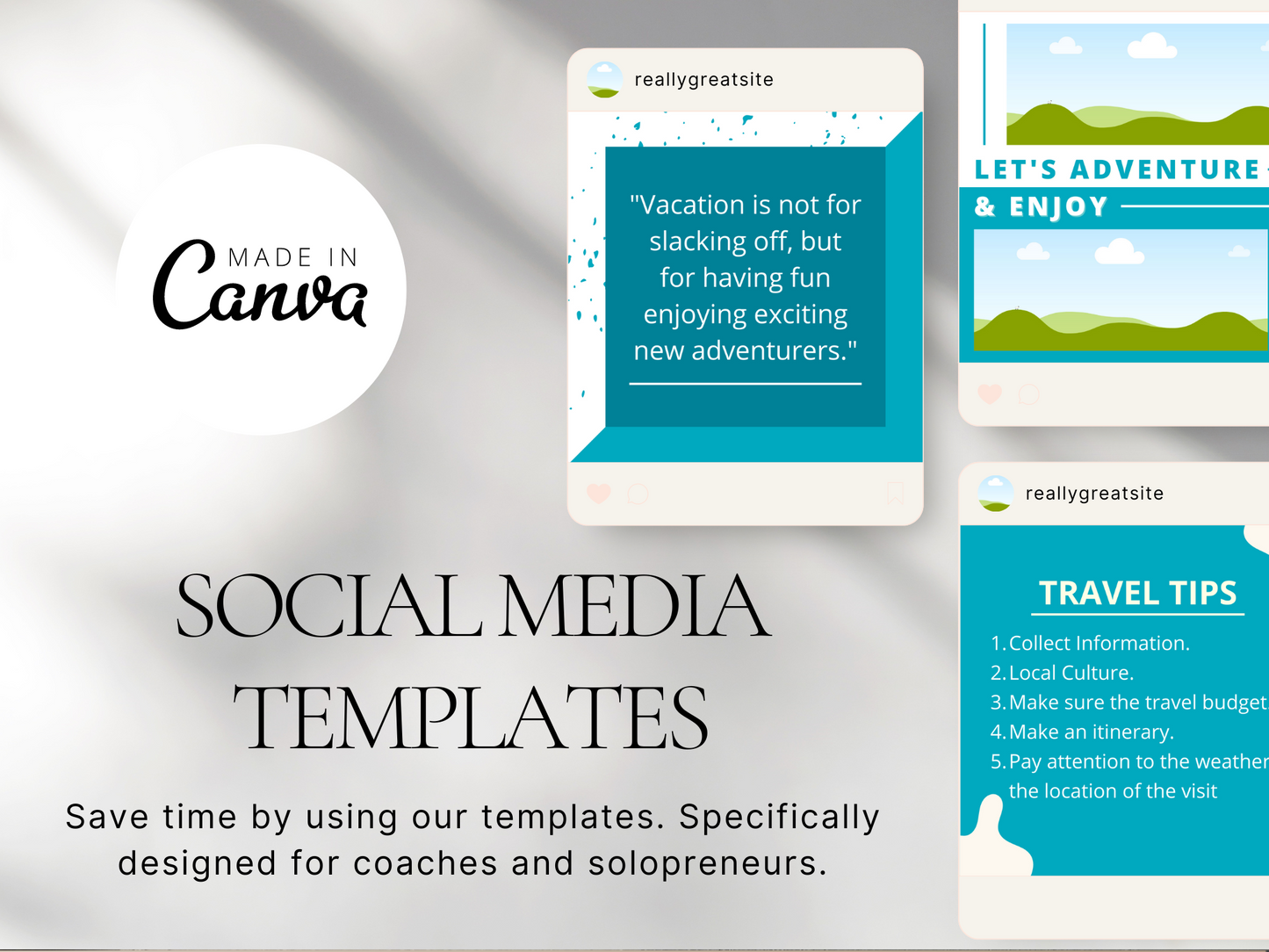 100 Travel Social Media Canva Templates