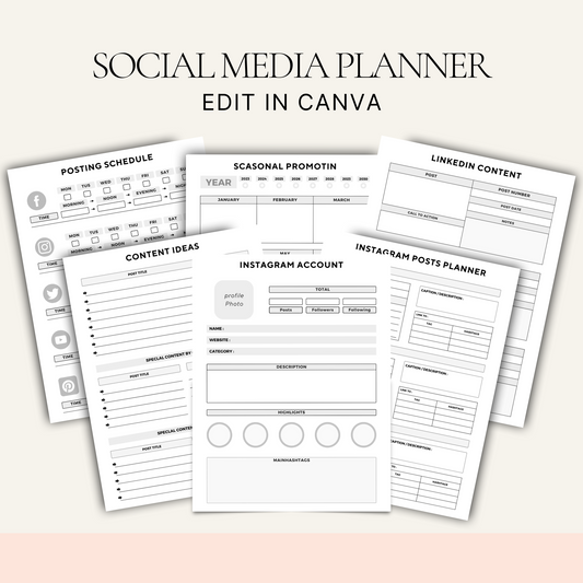 Social Media Marketing Planner Canva