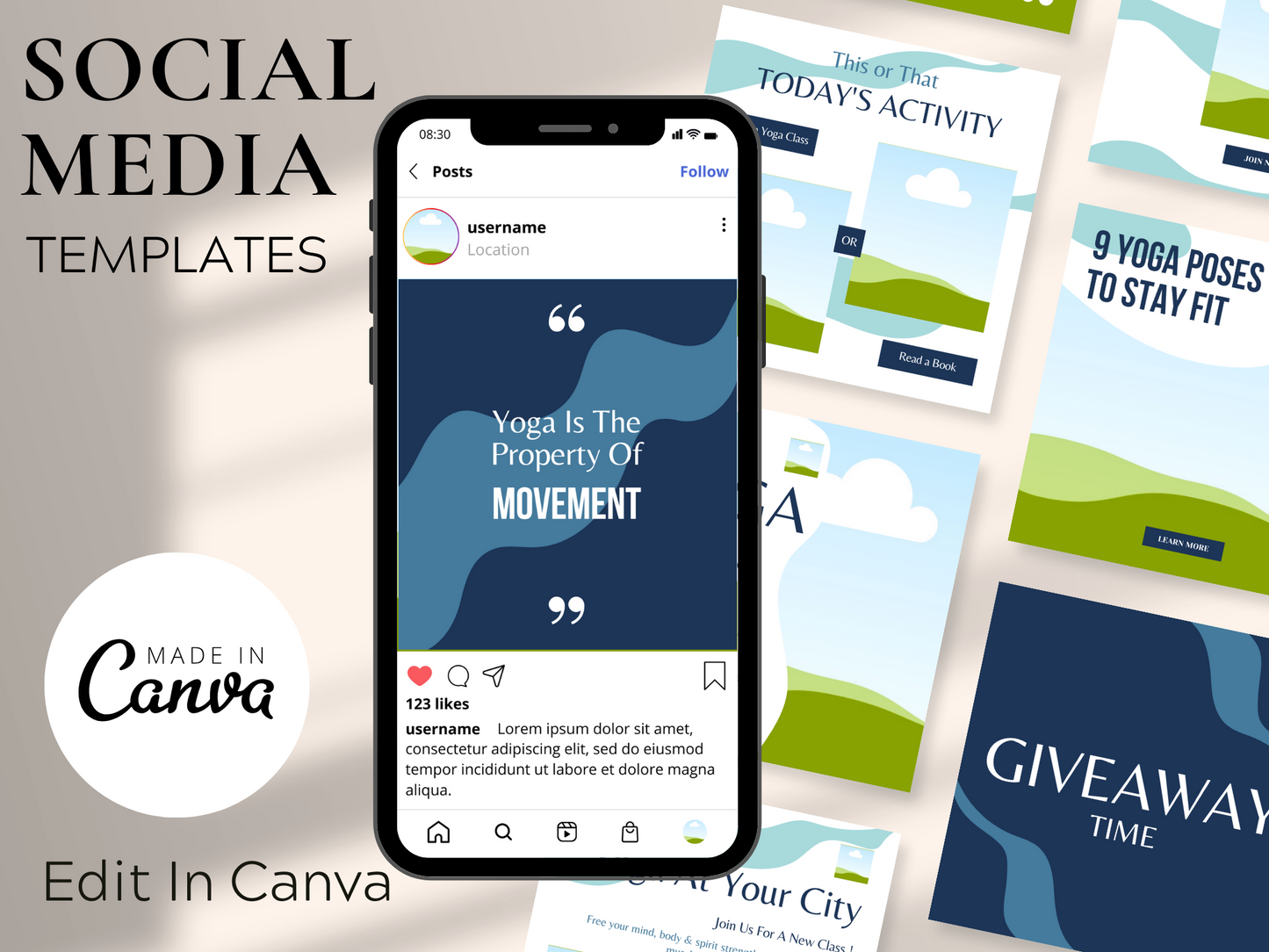 Yoga Canva Instagram Post Template