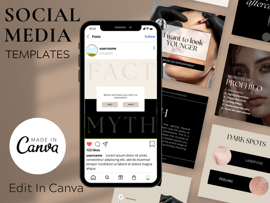 MRV Templates - 100 Botox & Fillers Instagram BUNDLE