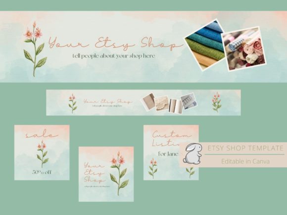 Floral Etsy Shop Templates