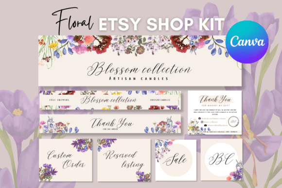 Floral Etsy Shop Templates Kit