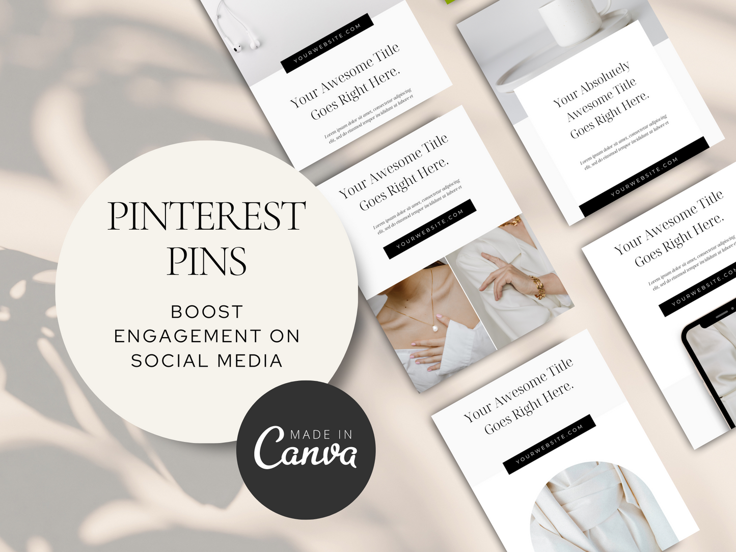 Pinterest Pins Canva Template