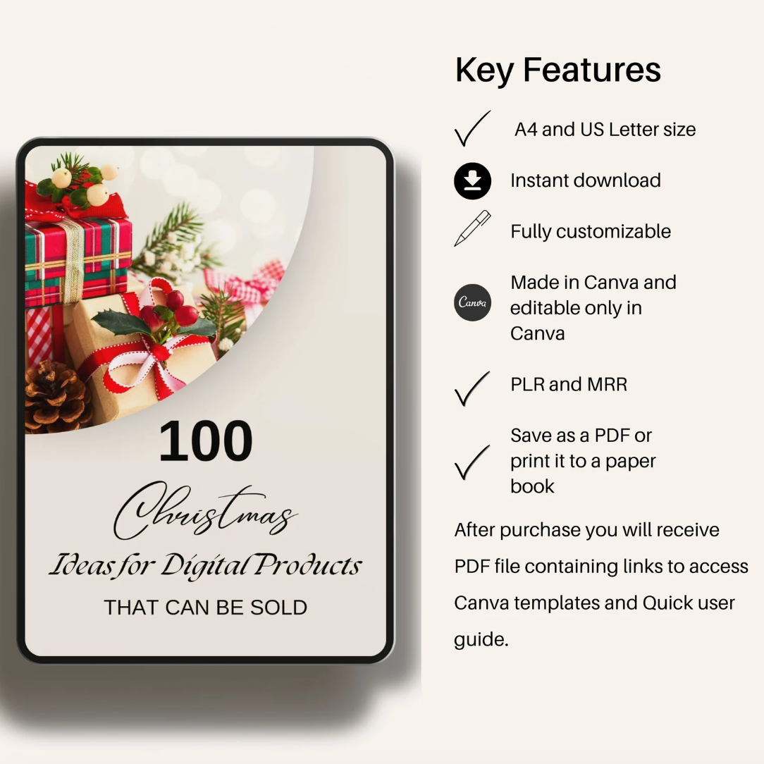 100 Christmas Digital Product Ideas to Customize & Sell