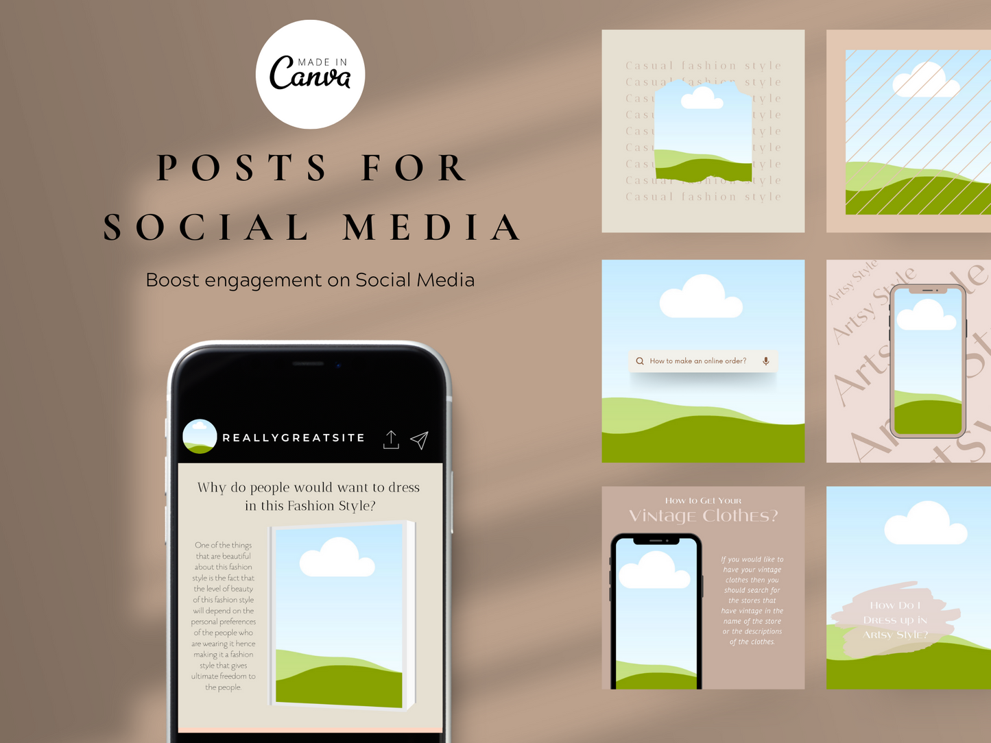 50 Neutral Instagram Post Templates